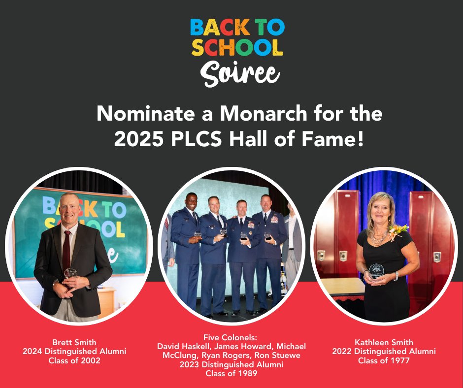 Do you know a Monarch alum who has made a meaningful difference in their community? Let’s celebrate them! Nominate them for the 2025 PLCS Hall of Fame. Visit: plcsfoundation.org/get-involved/