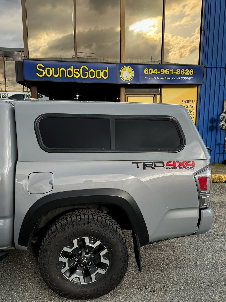 soundsgoodauto's tweet photo. 🔦 SoundsGood Spotlight: Summer-Ready Window Treatment on a 2021 Toyota Tacoma ☀️🛻

Our Coquitlam team helped this 2021 Toyota Tacoma get a head start on summer vibes with a sleek and functional window tint upgrade! 😎🌡️

We applied:
🕶️ 5% XPEL Prime XR Plus Film on the canopy
🔁 Over the canopy’s factory 20%~ tint
➡️ Result: Maximum privacy on the outside, bright and clear visibility from the inside
Whether it’s for style, comfort, or UV protection, XPEL’s premium ceramic film delivers top-tier performance and a seriously cool look.
Thinking about tinting before the summer heat hits? Let’s talk!
#SoundsGoodSpotlight #ToyotaTacoma #WindowTint #XPELPrimeXRPlus #PrivacyUpgrade #SummerReady #Coquitlam #EverythingWeDoIsSound #SoundsGoodAuto