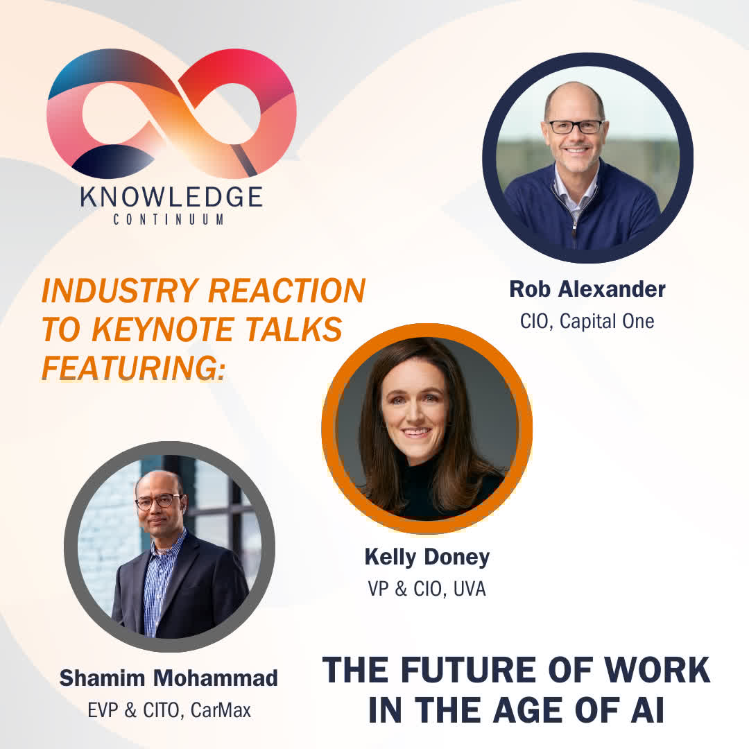 🚀 Exciting News! 🚀
Join us at the 2025 Knowledge ∞ Continuum 5/2! Hear from industry leaders like Rob Alexander (Capital One), Kelly Doney (UVA), &amp; Shamim Mohammad (CarMax) as they discuss AI's impact on business success. Early-bird pricing ends 4/11! commerce.virginia.edu/centers/cmit/k…