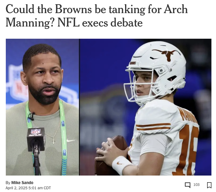 beebrames's tweet photo. I wonder if the Manning family has ever manipulated the draft to get their family member to not play for a bad organization? https://t.co/U8PiiRw7Nf