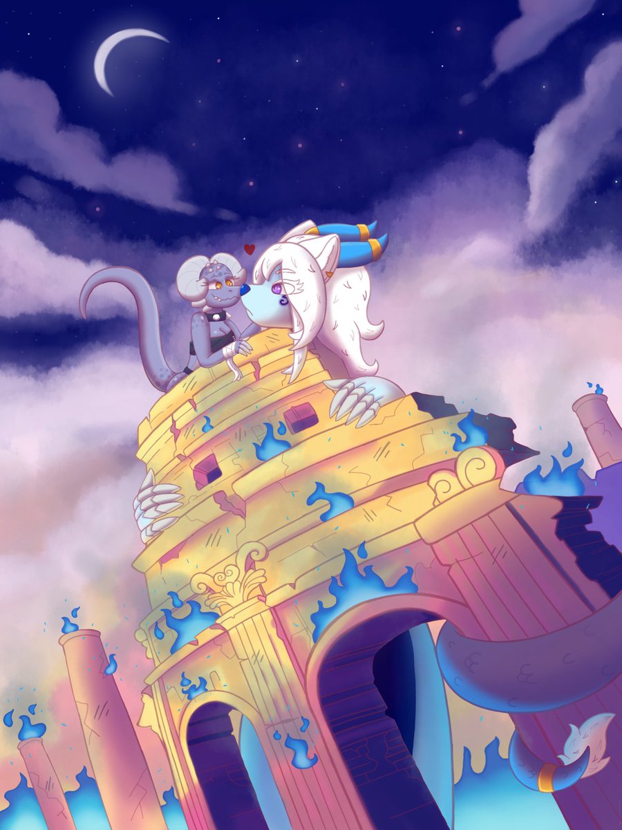 Astoreth loves to destroy everything in his path!!! 🔥🔥💥🩵

 And apparently she is not the only one~ 💙😳

(Cromita belongs to <a href="/Lagartuz_gartuz/">LazyGartuz</a> ✨🩵)