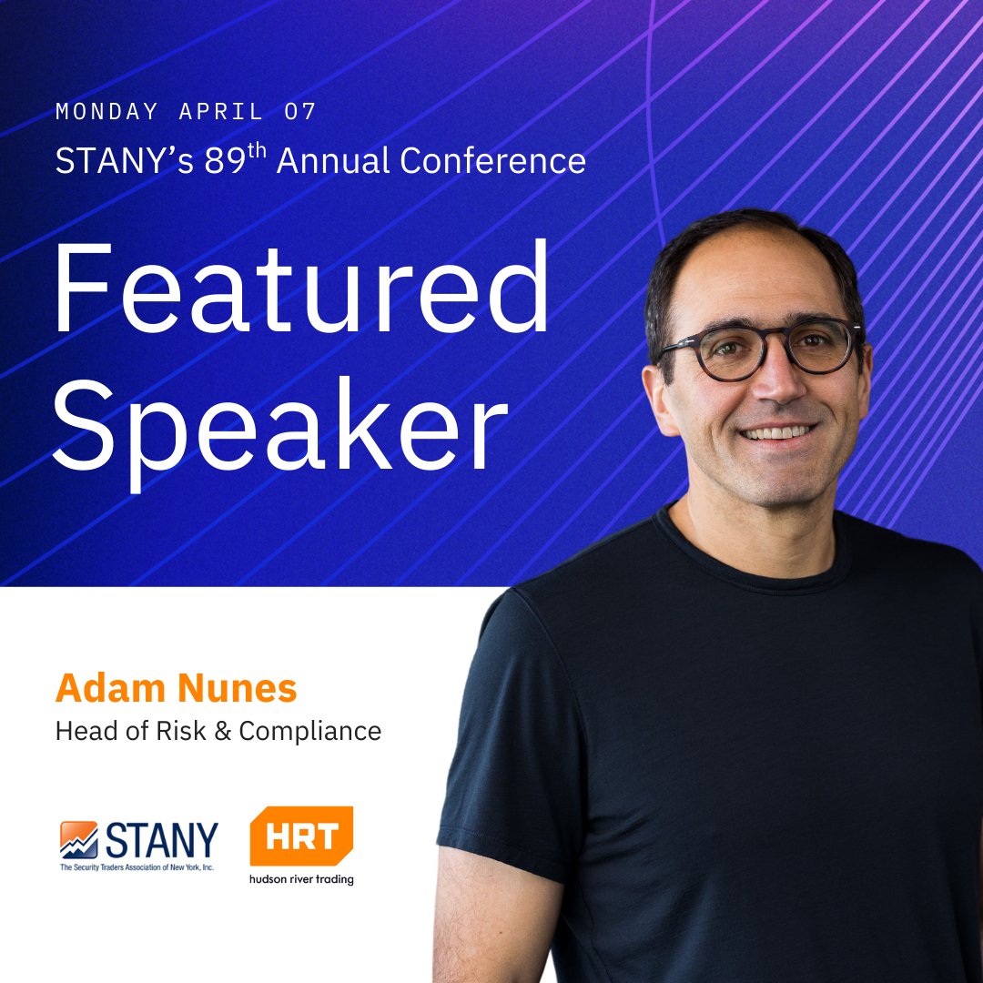 Changes in the regulatory landscape are on the horizon – how will firms adapt? Catch HRT’s Head of Risk and Compliance, Adam Nunes, as he joins a panel at <a href="/STANY_NewYork/">STANY</a> 89th Annual Conference to weigh in on the future of market structure.

📍 April 7
🔗 stany.org/meetinginfo.ph…