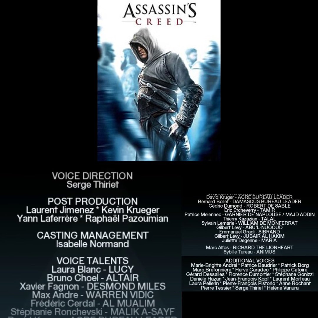 VOX REWIND 🎙️🇫🇷 (@voxrewind) on Twitter photo 🎙️🇫🇷 Version française d’Assassin’s Creed dirigée par <a href="/SergeThiriet/">Serge Thiriet</a>
🗣️ : <a href="/Daktof/">David Krüger</a> • <a href="/SergeThiriet/">Serge Thiriet</a>
#doublage #assassinscreed #videogames 🎙️🇫🇷 Version française d’Assassin’s Creed dirigée par <a href="/SergeThiriet/">Serge Thiriet</a>
🗣️ : <a href="/Daktof/">David Krüger</a> • <a href="/SergeThiriet/">Serge Thiriet</a>
#doublage #assassinscreed #videogames