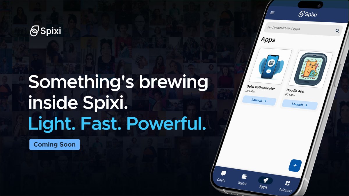 SpixiIm's tweet photo. What if messages and wallet were just the beginning? 
What if you could build, share, and run apps inside Spixi? 

They may be mini, but they pack MEGA potential. 

🚀Mini Apps × Spixi. Launching soon.

🤖Devs, the doors are soon opening → get ready to build inside Spixi. https://t.co/I6CcJIMoIW