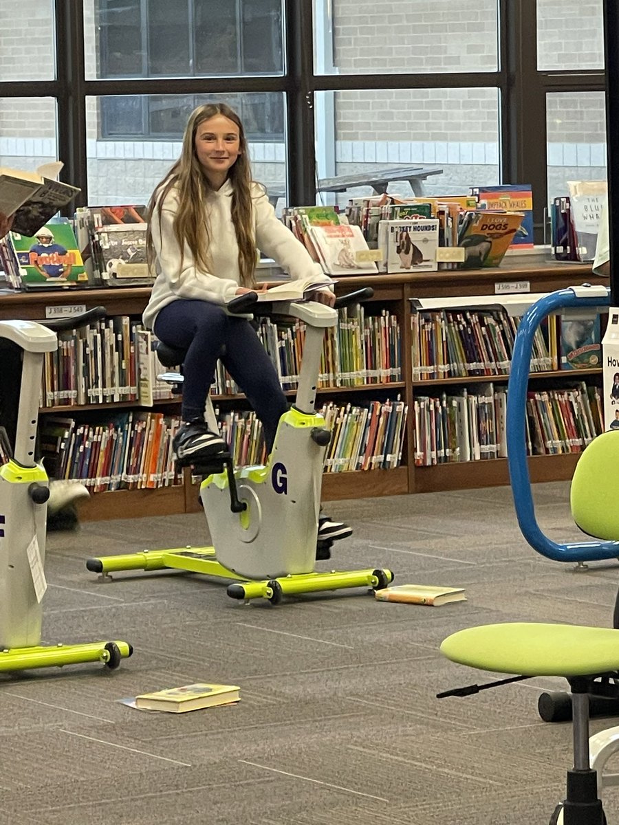 The library has a few new additions and we are loving them! Exercising our full bodies, brains and all. #SCESoars