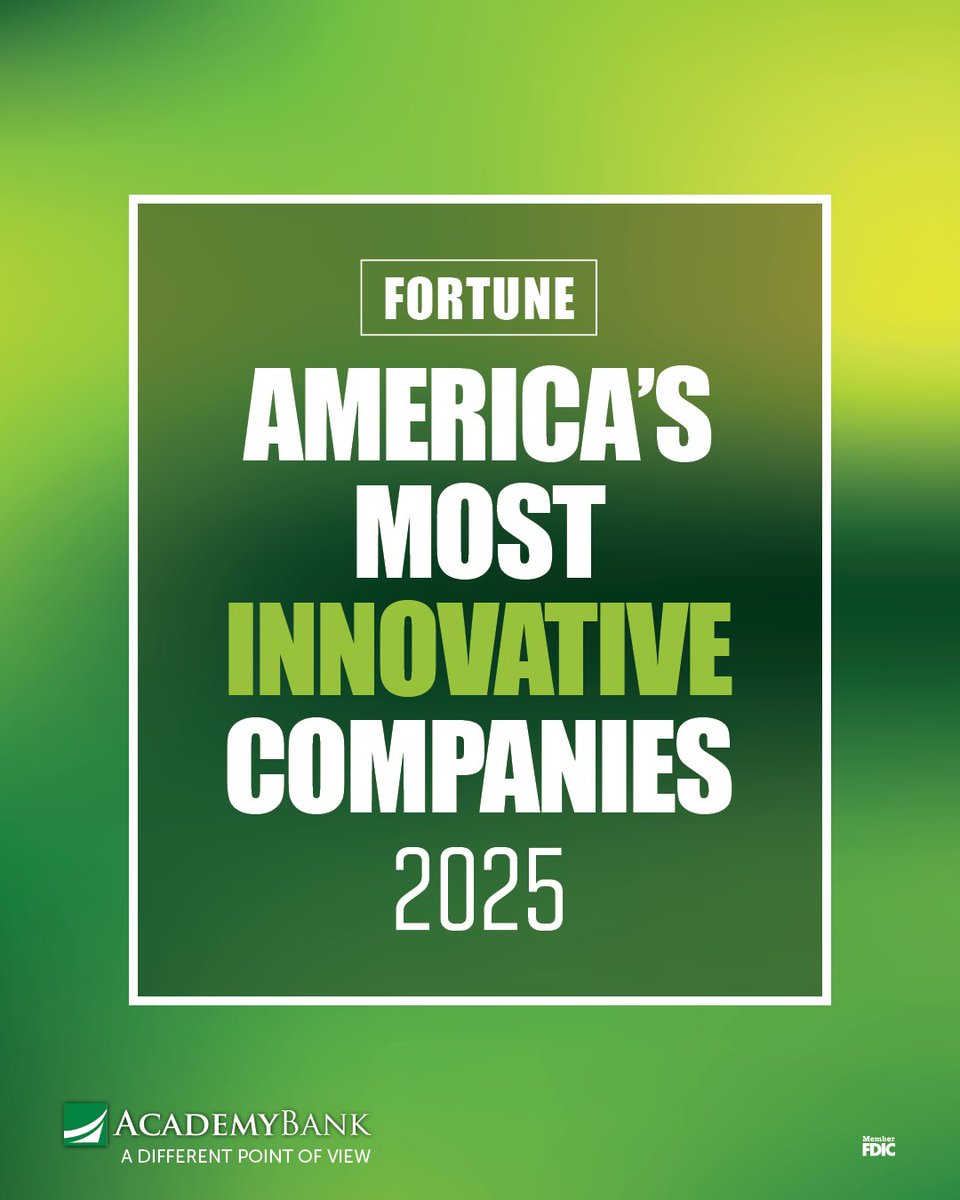 The future of banking is here, and we are honored to 
lead the way! We're proud to be named one of <a href="/FortuneMagazine/">FORTUNE</a> America's Most Innovative Companies 2025! 🏆📈

Thank you to all our amazing associates for driving innovation every day! 🙌

Member FDIC | #Innovation #fintech