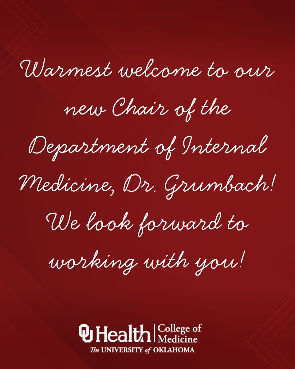 OU_internalmed's tweet image. This week we welcomed our incoming DOM chair Dr. Grumbach for a visit with our residents. We are excited to start this new chapter of the DOM. @GrumbachLab @OUCollegeofMed @ResearchOU