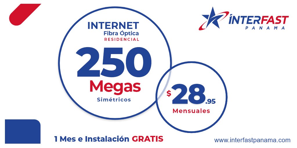 InterFastPanama's tweet image. ¡Internet simétrico de 250 Mbps en Panamá!. ¡El mejor valor, conexión estable, instalación GRATIS + 1er mes GRATIS! ¿Interesado? Conéctate con InterFast Telecom: hubs.li/Q03fgQPv0 #InternetPanamá #InterFastTelecom&quot;