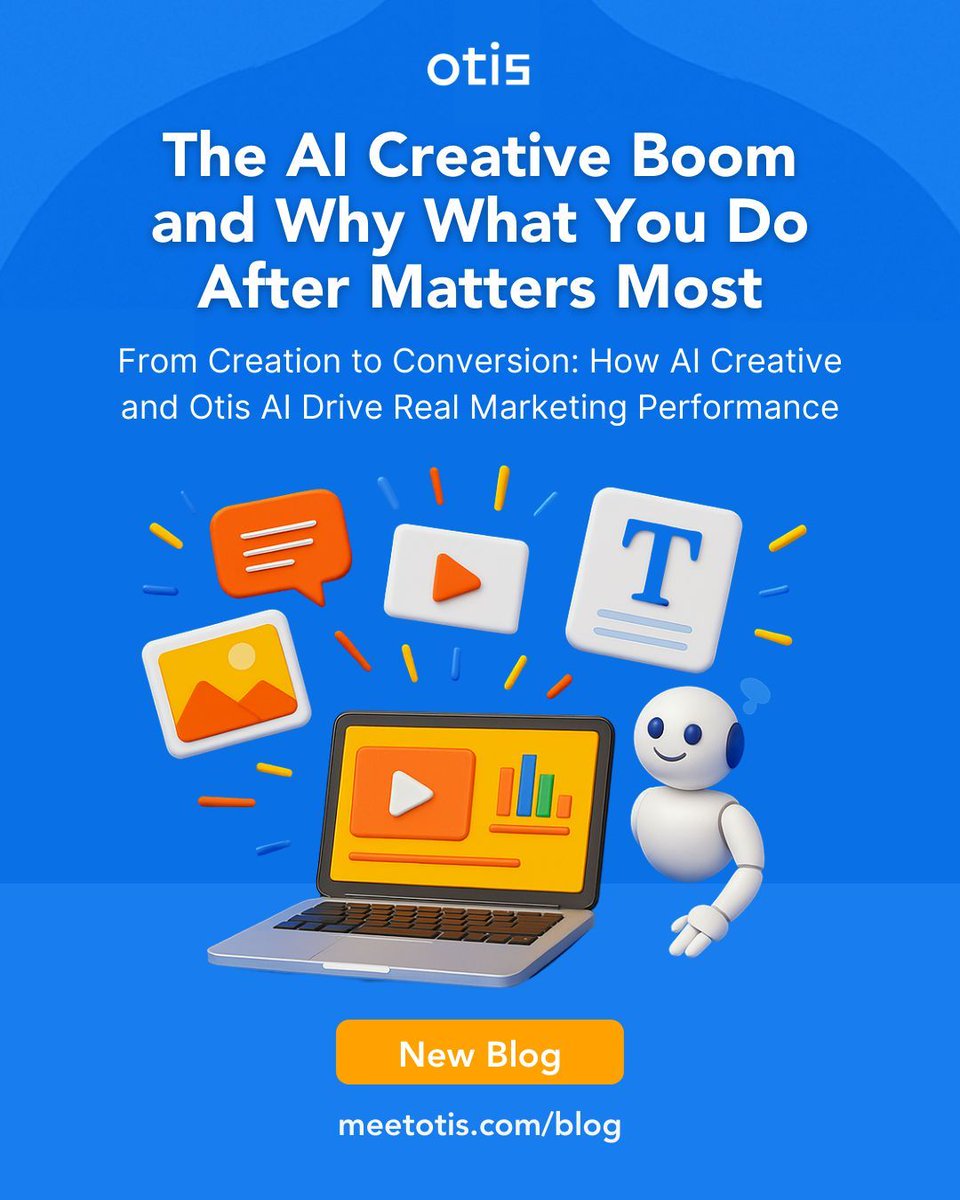 AI is the new creative department, but what happens after the content is made? Our blog explores how to deploy, optimize, &amp; scale AI creative using <a href="/otis_ai/">Otis AI</a>  — so you don’t just create faster, you perform better.

meetotis.com/blog/the-ai-cr…

🖼️ Yes, even this image was AI-generated.