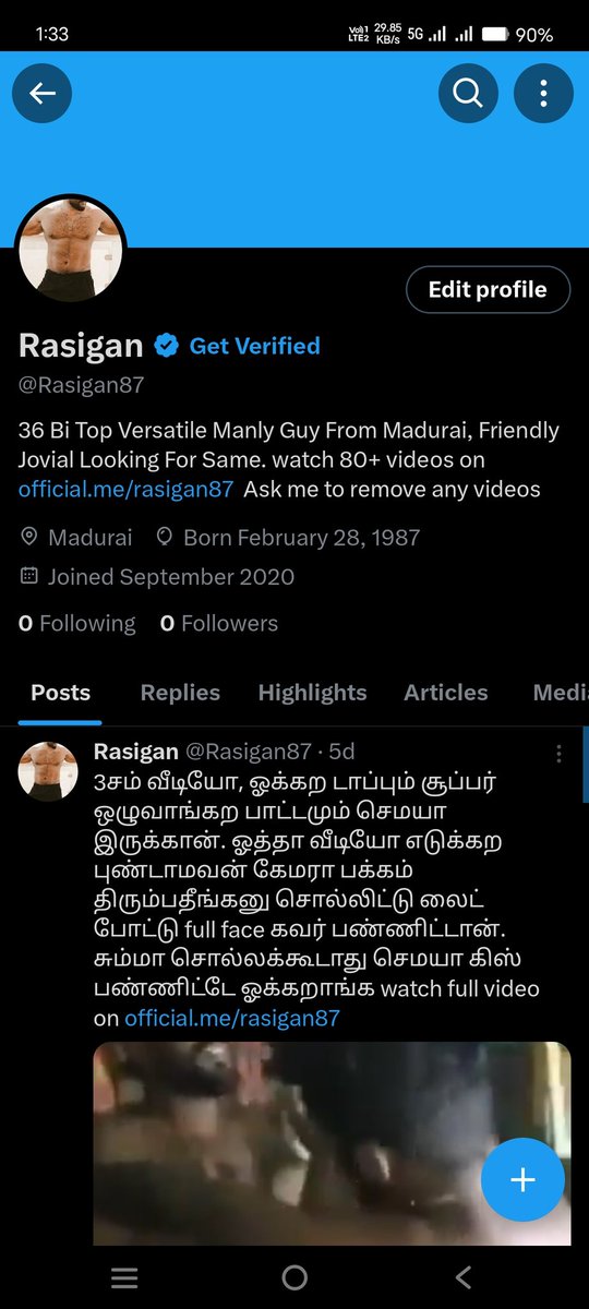 Hi guys, old id <a href="/Rasigan87/">Rasigan</a> got suspended permanently. 30k followers ellame pochu. Kindly follow and support me. Thank you 👍😊 @Gugantup