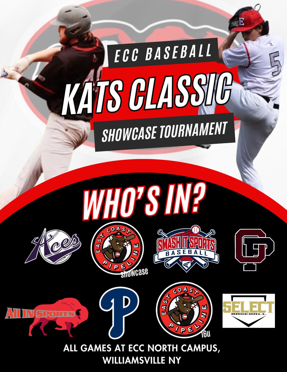 We’re happy to announce the participants of the first annual Kats Classic Showcase Tournament! Welcome <a href="/AcesBaseball7/">Aces Baseball</a> <a href="/WNYProspects/">Western NY Prospects</a> <a href="/AllinSportsBuff/">All In Sports Buffalo</a> <a href="/East_Pipeline/">East Coast Pipeline</a> <a href="/SmashItTraining/">SmashItSportsTraining</a> WNY Select and OP Warriors to #KatsNation!