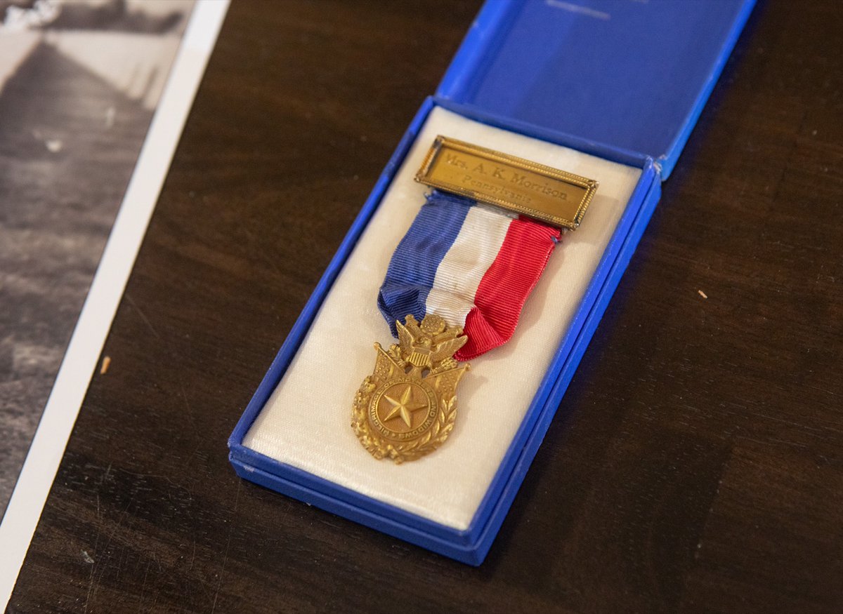 Today I had the honor of returning a WWI Gold Star Mothers and Widows Pilgrimage Medal to the family of Joseph Morrison, who was a Private First Class in the Army from Auburn, Schuylkill County, and was killed in action.