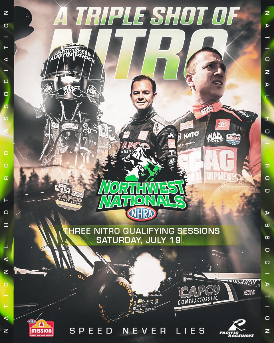 Night racing and three Saturday nitro qualifying sessions highlight the <a href="/Muckleshoot_C/">Muckleshoot Casino Resort</a> #NorthwestNats at <a href="/theplacetorace/">Pacific Raceways</a>!

MORE ➡️ bit.ly/4lfE7uu