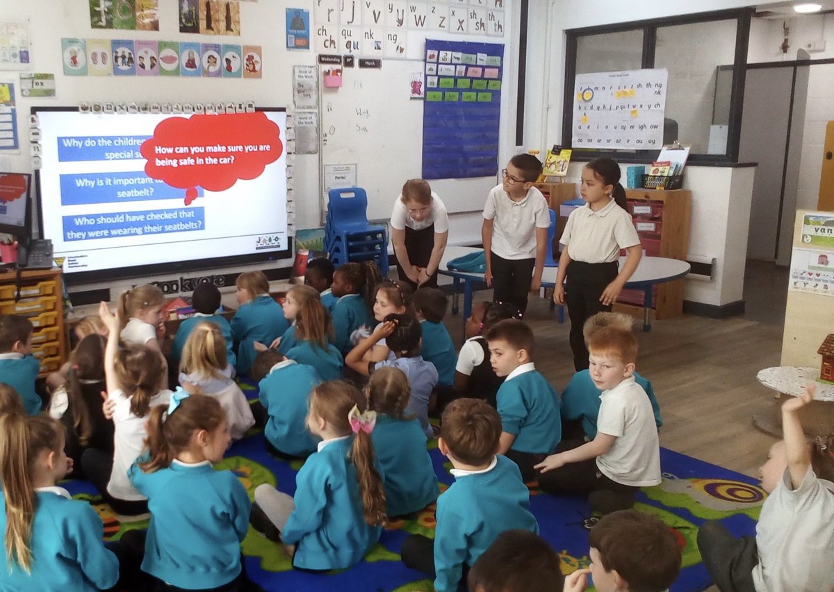 The JRSO’s delivered an in car safety assembly to all the classes and talked about the importance of wearing a seatbelt. <a href="/LincsRSP/">Lincs Road Safety</a>