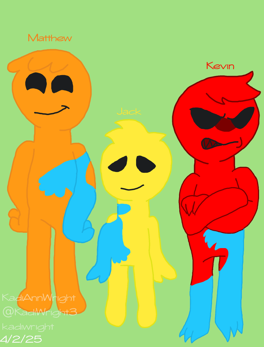 KadiWright3's tweet photo. The Doey boys 🧡💛❤️ #PoppyPlaytimefanart #Doeythedoughman #matthewhallard #jackayers #kevinbarnes #digitalart #ArtistOnTwitter https://t.co/ifl4ulQJMx