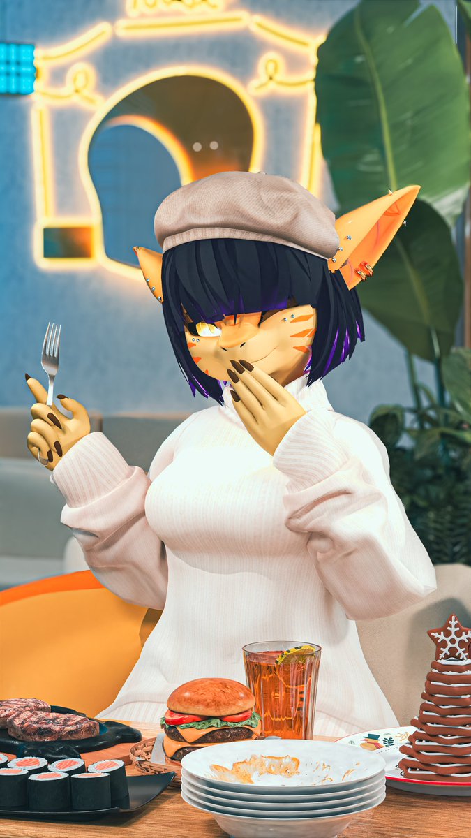 "how to date a shark! feed her first or you might be her dinner~💛"

(Blender render practice)
#VRCphotography #VRC #VRChat #b3d #blender