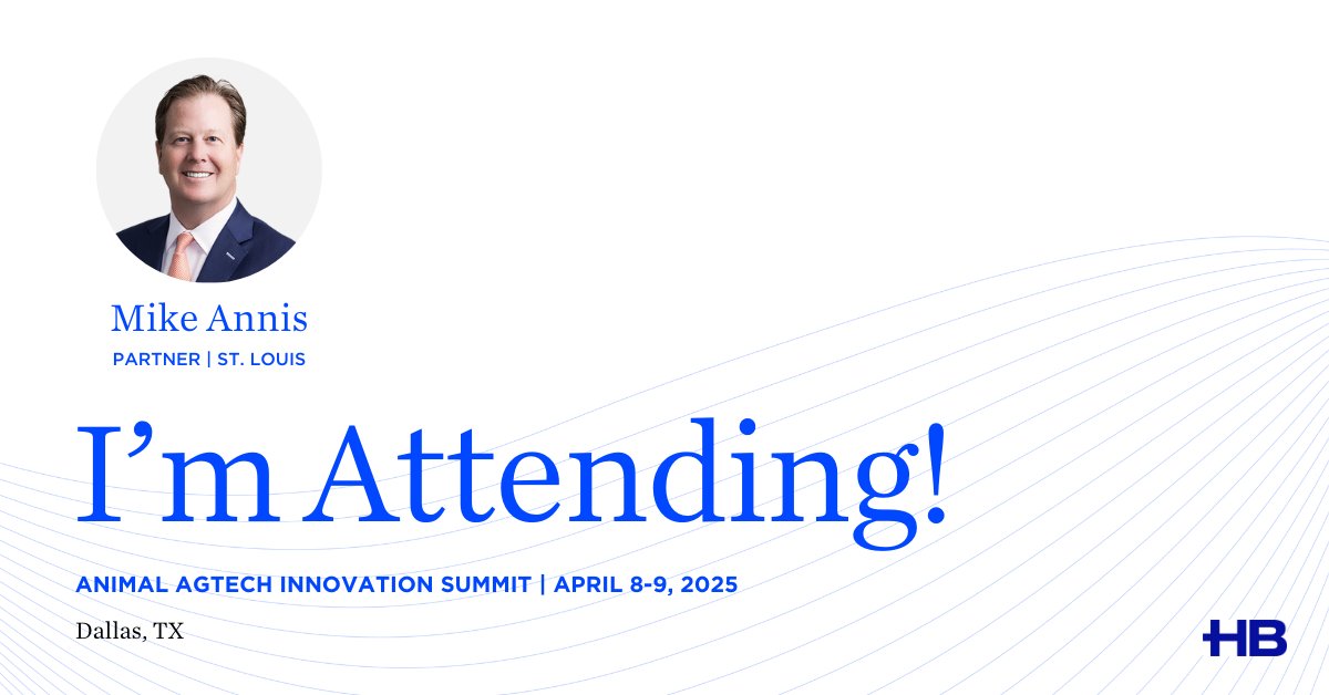 HB Food Systems (@hbfoodandag) on Twitter photo #AnimalAgTech is heading to Dallas on April 8-9, 2025. <a href="/HuschBlackwell/">Husch Blackwell</a>โs Michael Annis, a member of the firmโs Animal Health & Production team, will be in attendance.
See you there, <a href="/AnimalAgTech/">Animal AgTech Innovation Summit</a>! #AnimalAgTech is heading to Dallas on April 8-9, 2025. <a href="/HuschBlackwell/">Husch Blackwell</a>โs Michael Annis, a member of the firmโs Animal Health & Production team, will be in attendance.
See you there, <a href="/AnimalAgTech/">Animal AgTech Innovation Summit</a>!