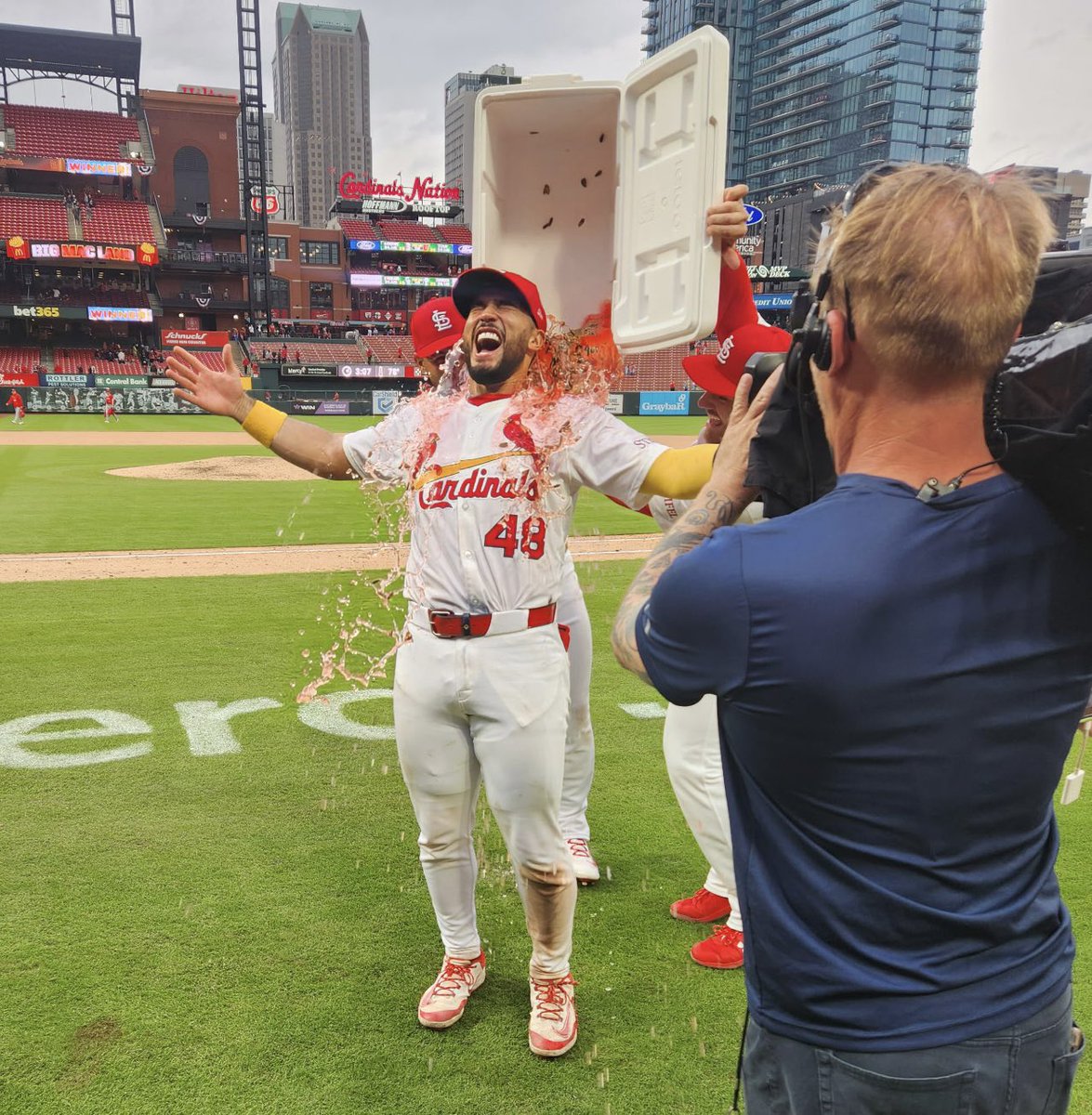 A piece of Cardinals history for <a href="/herrera_ivan01/">Ivan Aaron Herrera</a> !  Nice work. #STLCards