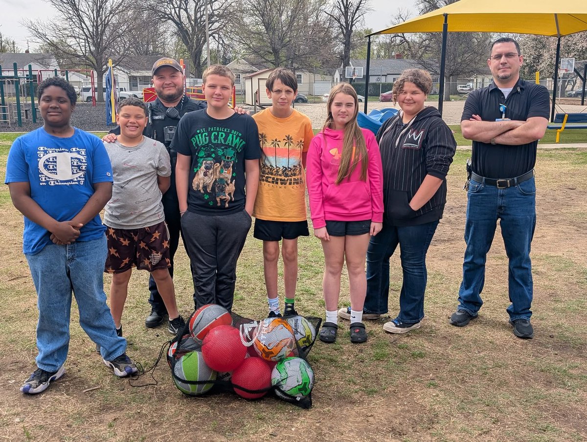 Thank you, Walmart Hutchinson - E 17th Ave, for helping Officer Comer and donating new equipment to Faris Elementary School for the students to use!
