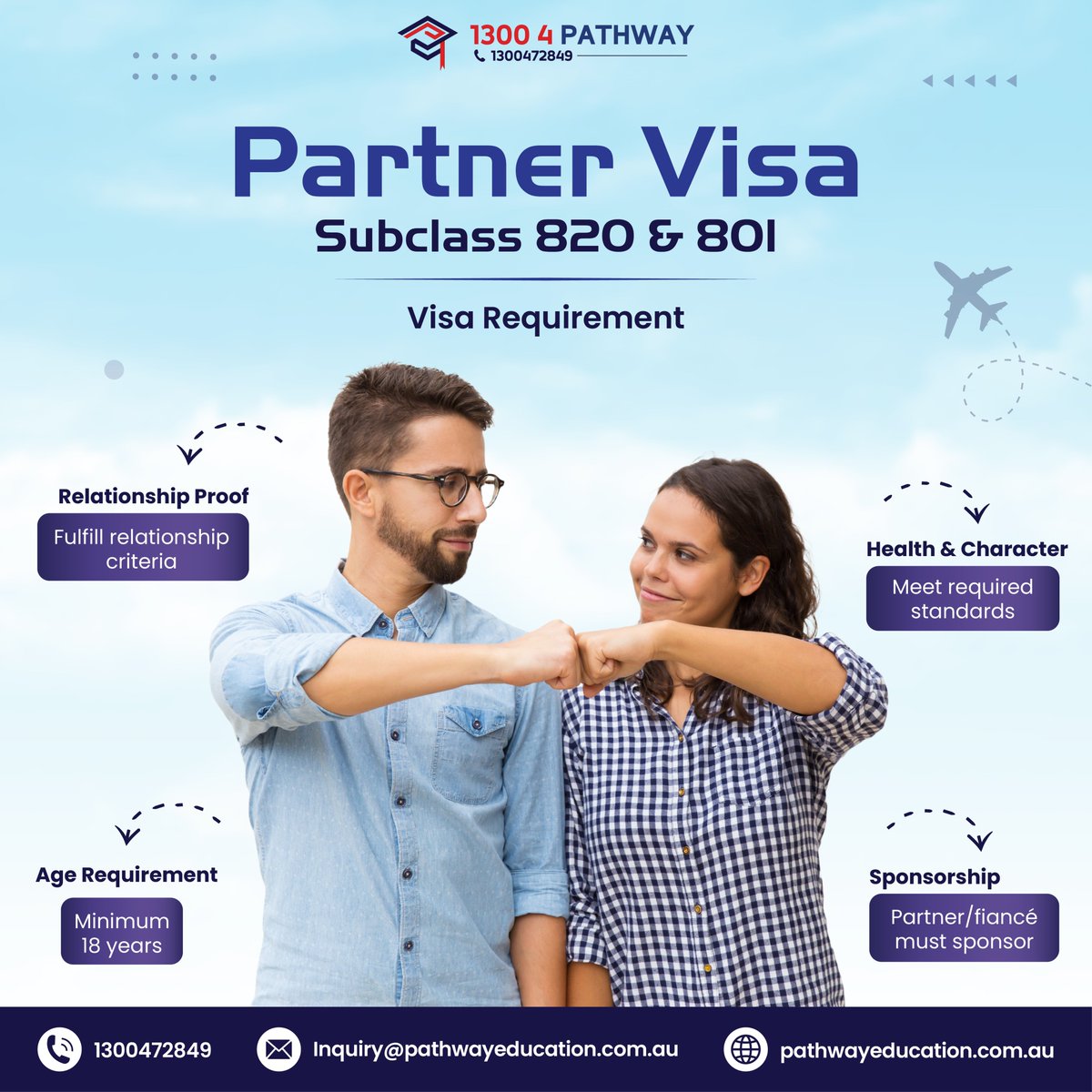 pathway_edu_au's tweet image. 🤔Want to bring your partner to Australia? 
✨Make sure you meet the Visa requirements for the Partner Visa (Subclass 820 &amp;amp; 801)

#partnervisa #Subclass820 #Subclass801 #PartnerVisaAustralia #VisaRequirements #AustralianVisa #Migrationexpert #Visaservices #Migration