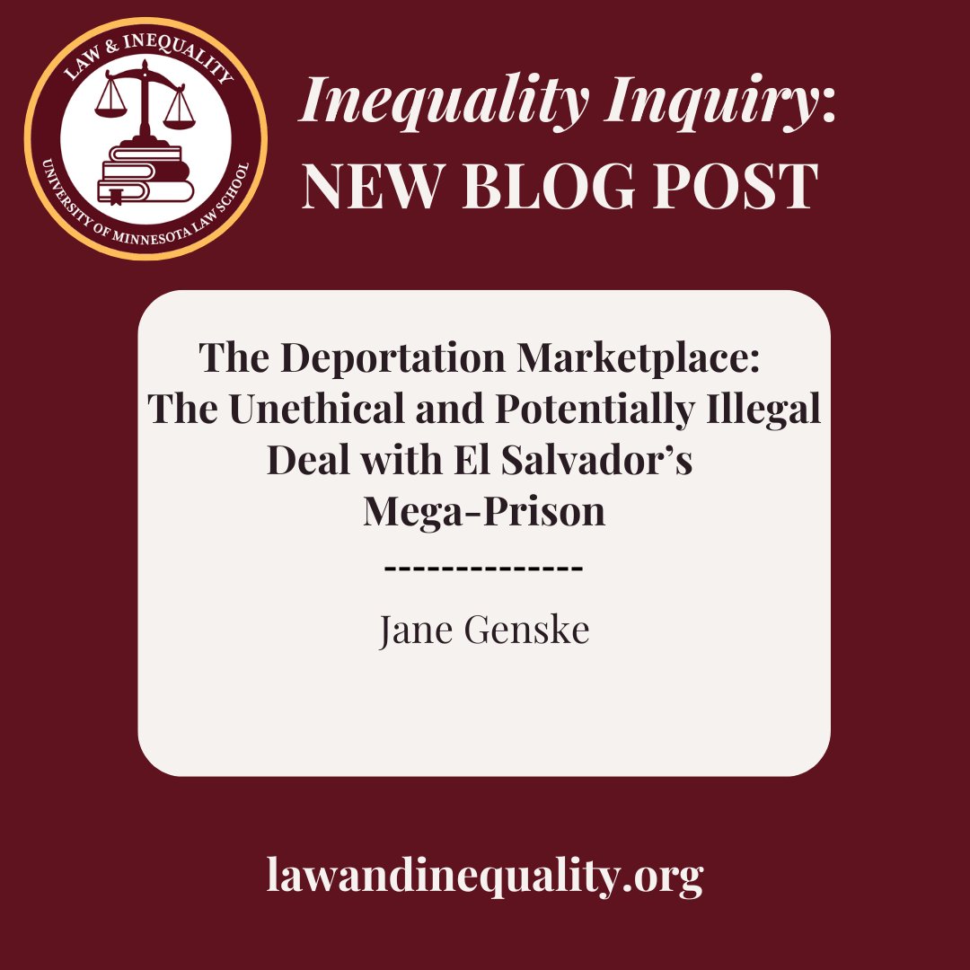 Vol. 43 Staff Member Jane Genske examines the broader implications of the Trump administration's transactional approach to immigration policy and questions the legality and morality of transporting detained migrants from one country to another.

lawandinequality.org/2025/04/01/the…