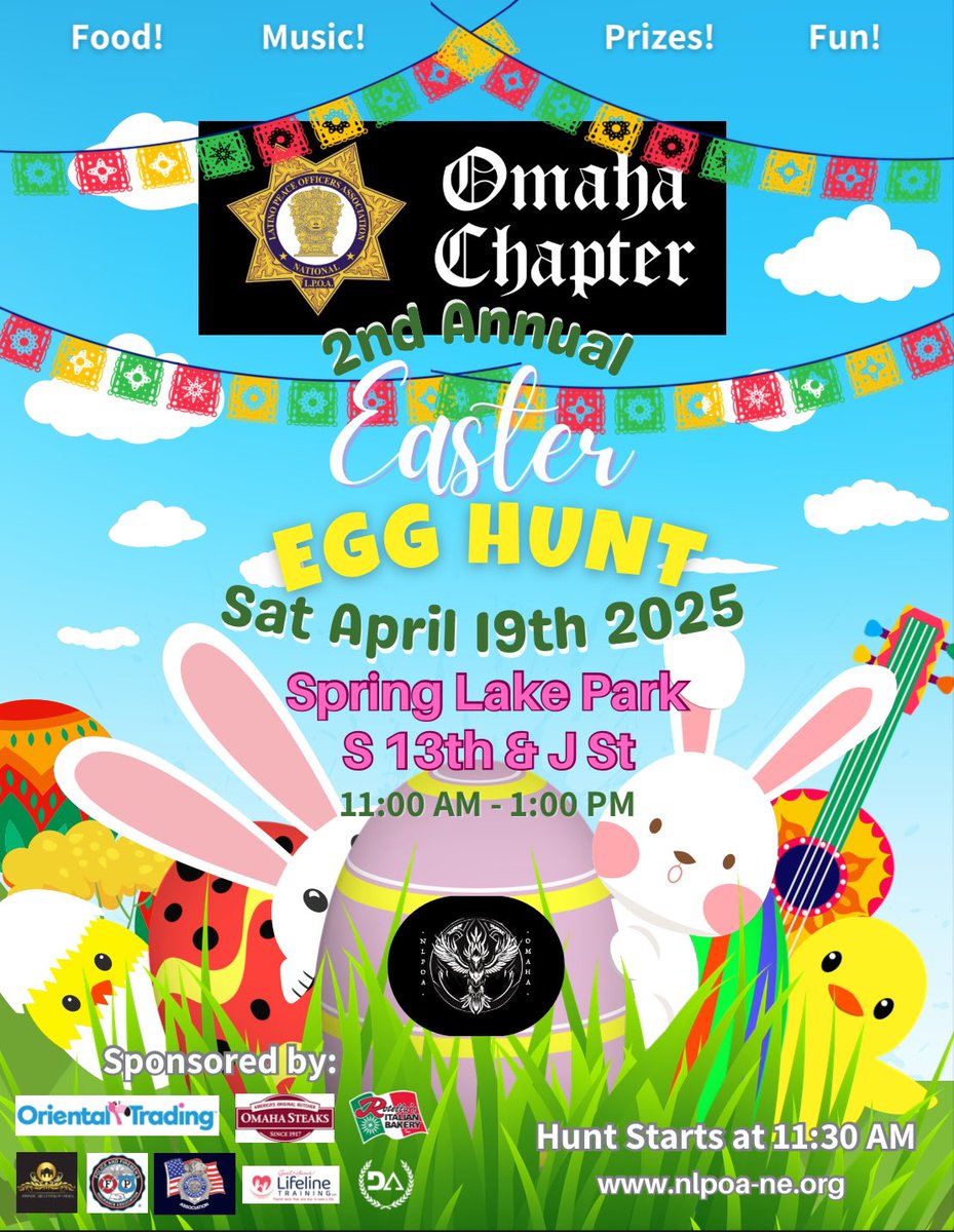 🐰🥚 Join us for the 2nd Annual Easter Egg Hunt! 🎉

📍 Spring Lake Park (S 13th &amp; J St)
📅 Sat, April 19, 2025
⏰ 11:00 AM - 1:00 PM (Hunt starts at 11:30 AM!)

Food, music, prizes &amp; family fun! 🎶🍭🎁

More info 👉 nlpoa-ne.org

#EasterEggHunt #FamilyFun