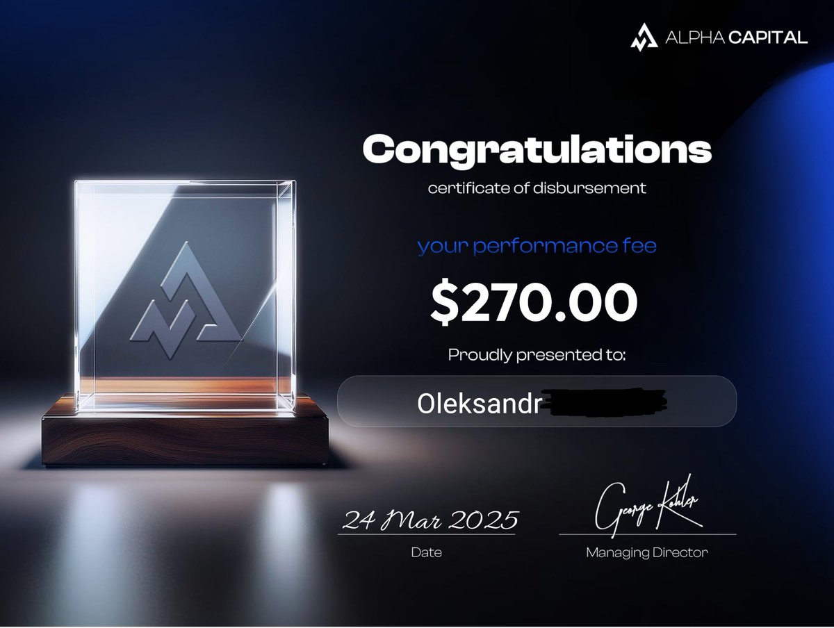 This is my first payout with <a href="/AlphaCapitalUK/">Alpha Capital Group</a>, and I hope not the last one😁Everything went smoothly, I received my payout in 48 hours as promised. One of the best propfirms for consistent traders nowadays!