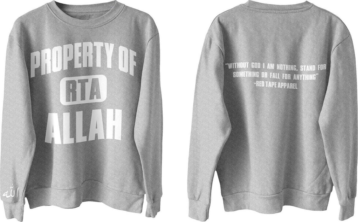 1of1ape's tweet photo. Property of allah sweaters are now on presale ! DM me to place your order ‼️ https://t.co/VGX4XPY9AA