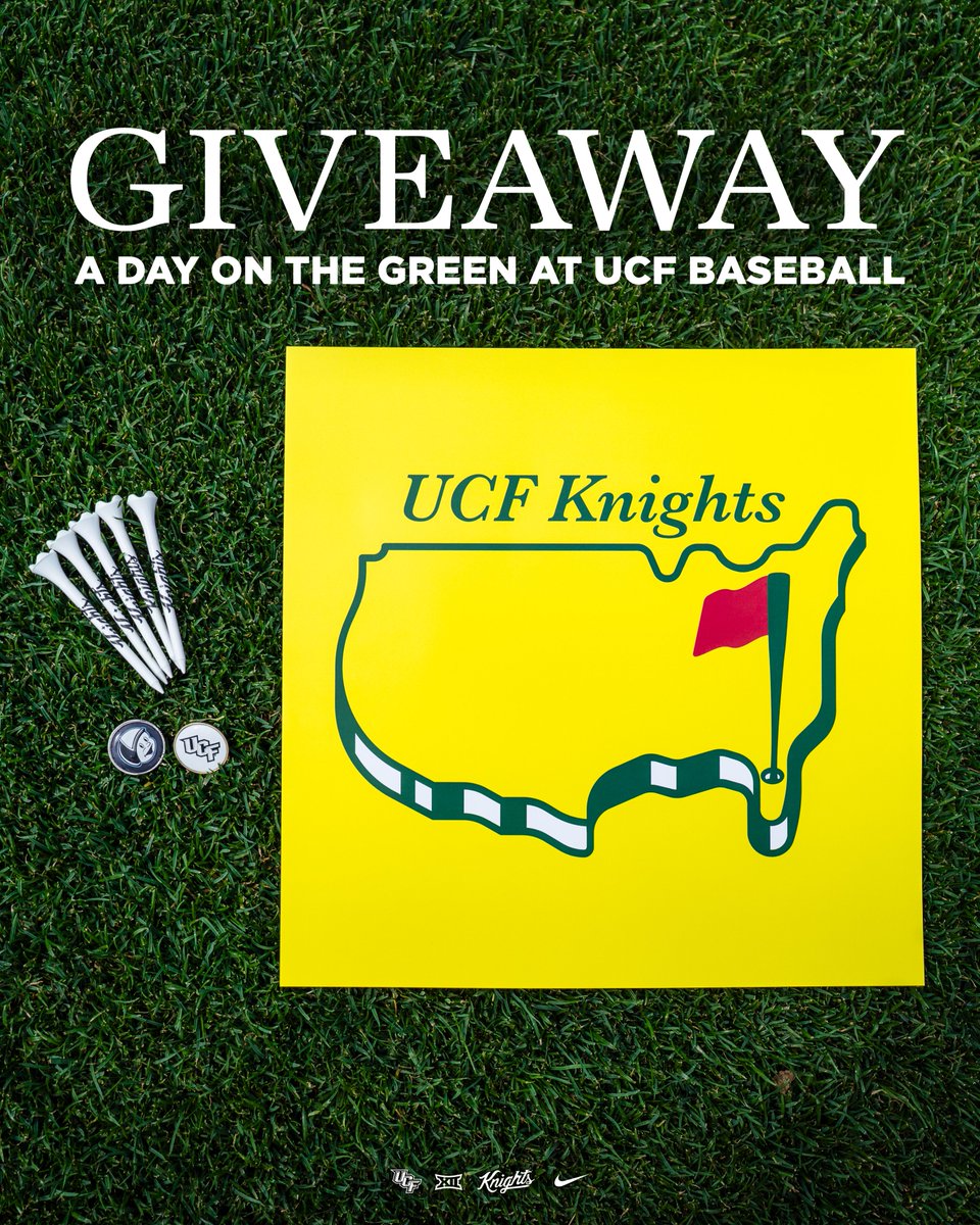 UCF_FanX's tweet image. Spend a day on the green with @UCF_Baseball this Sunday!
Giveaways include:
⛳️ Golf flag inspired UCF Knights poster
🏌 Tees and ball markers (must complete and turn in a scorecard available at the marketing table)