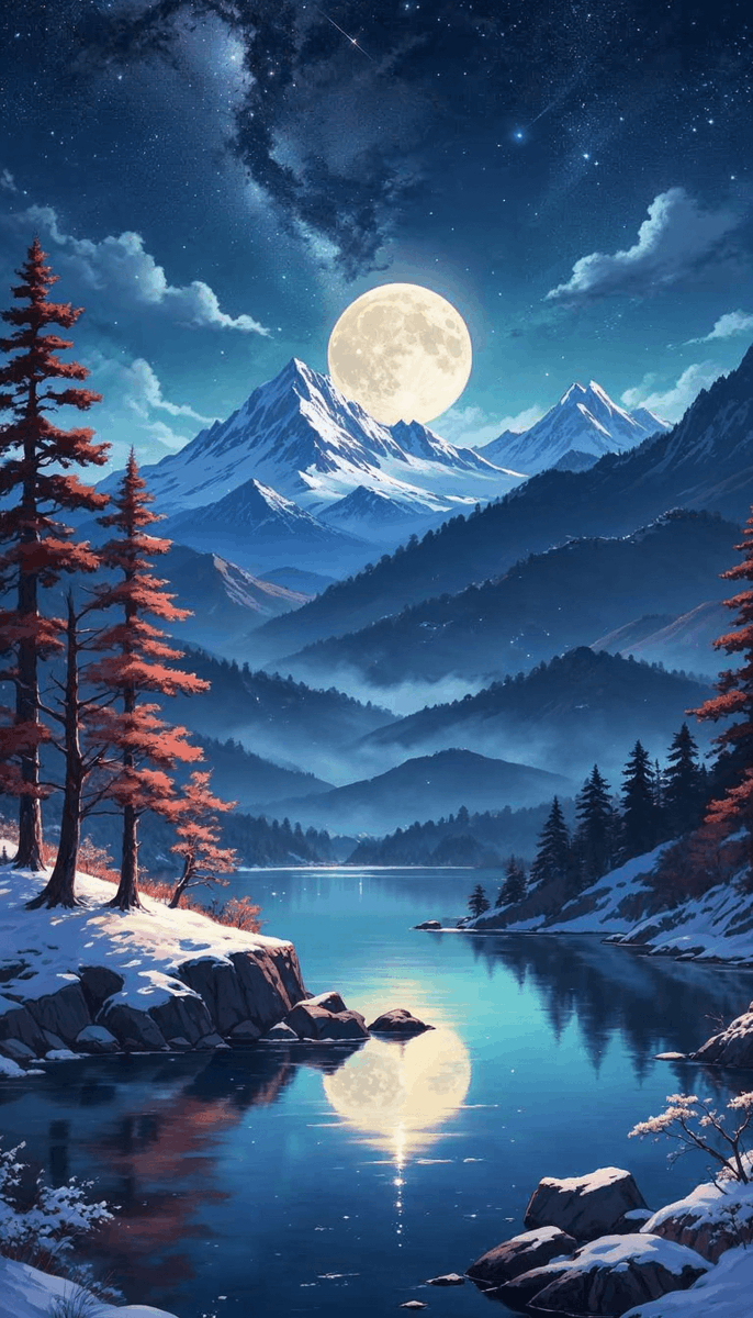 FideoWallpapers's tweet photo. Starry Night Mountain Serenade https://t.co/A72xYxsDAC