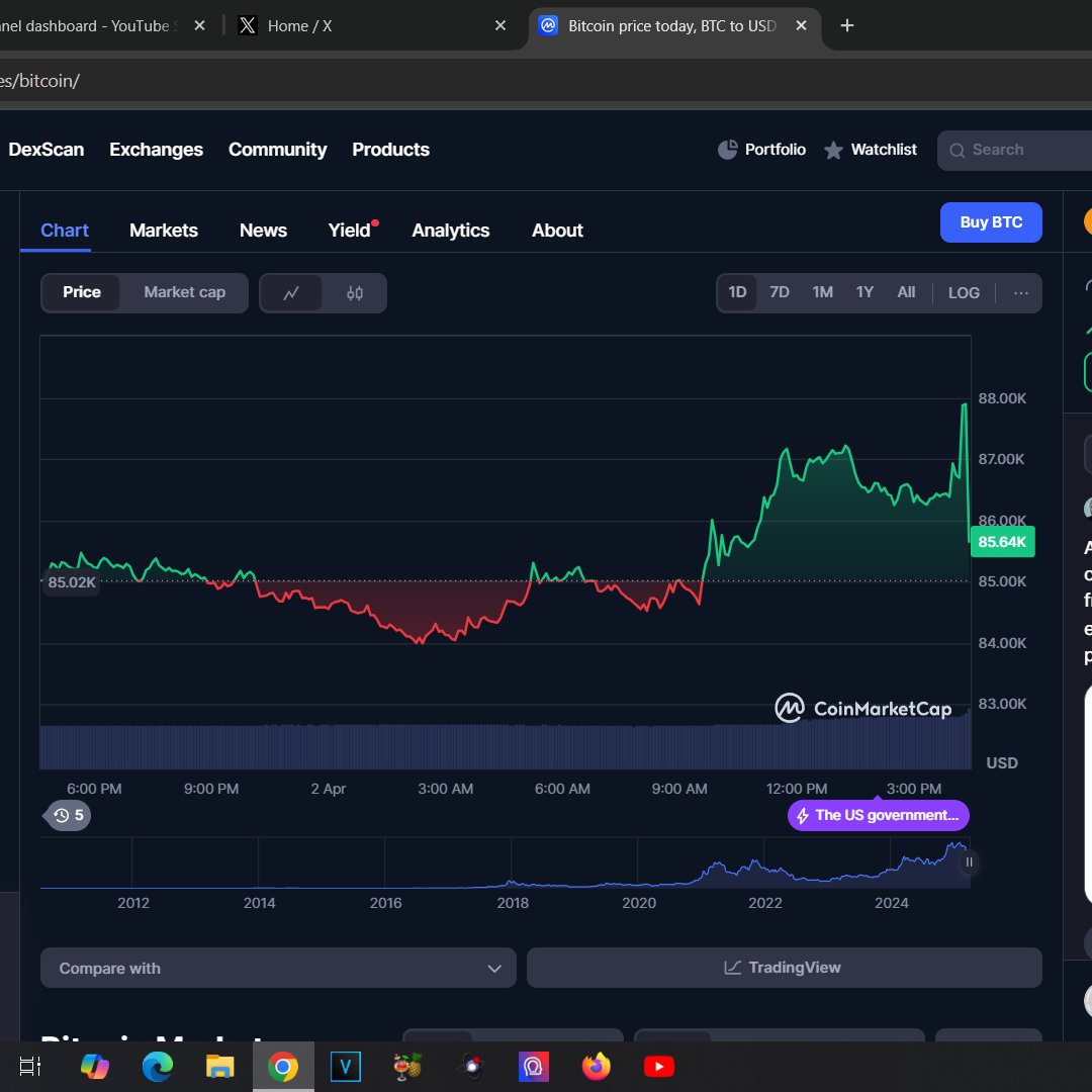 TheCSCrypto's tweet image. $btc hit almost $88,000 & then Trump imposes a 10% tariff on every country & the price starts to plummet! Rinse & repeat!