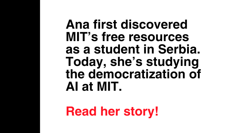 mitopenlearning's tweet photo. From student in Serbia to researcher at @MIT! Get to know @atrisovic: https://t.co/RgkOjyrxyt https://t.co/Uires3yj1l