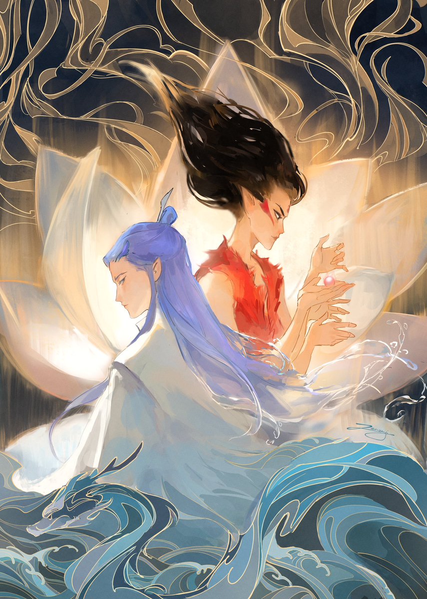 zenzeyi's tweet image. For once my mother will recognise my fanart from something she knows #NeZha2