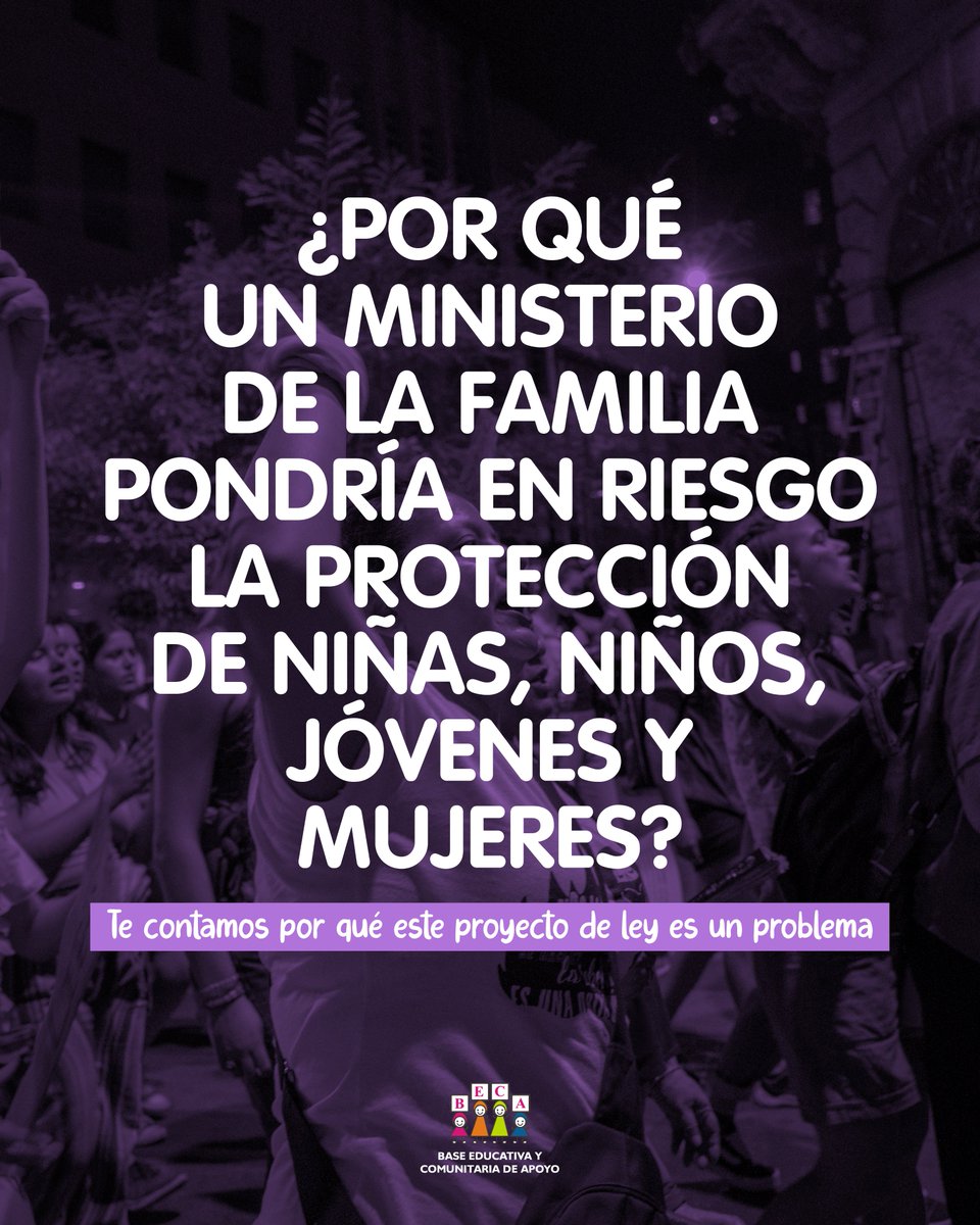 Hoy se presentó el proyecto de ley para crear el Ministerio de la Familia y eliminar el <a href="/minmujerpy/">Ministerio de la Mujer</a>, el <a href="/MINNAParaguay/">Ministerio de la Niñez y la Adolescencia | Py</a>  y la <a href="/SNJPy/">Secretaría Nacional de la Juventud PY</a>. Este proyecto de ley pone en riesgo los derechos de las niñas y niños, de las juventudes y de las mujeres. Te contamos por qué.