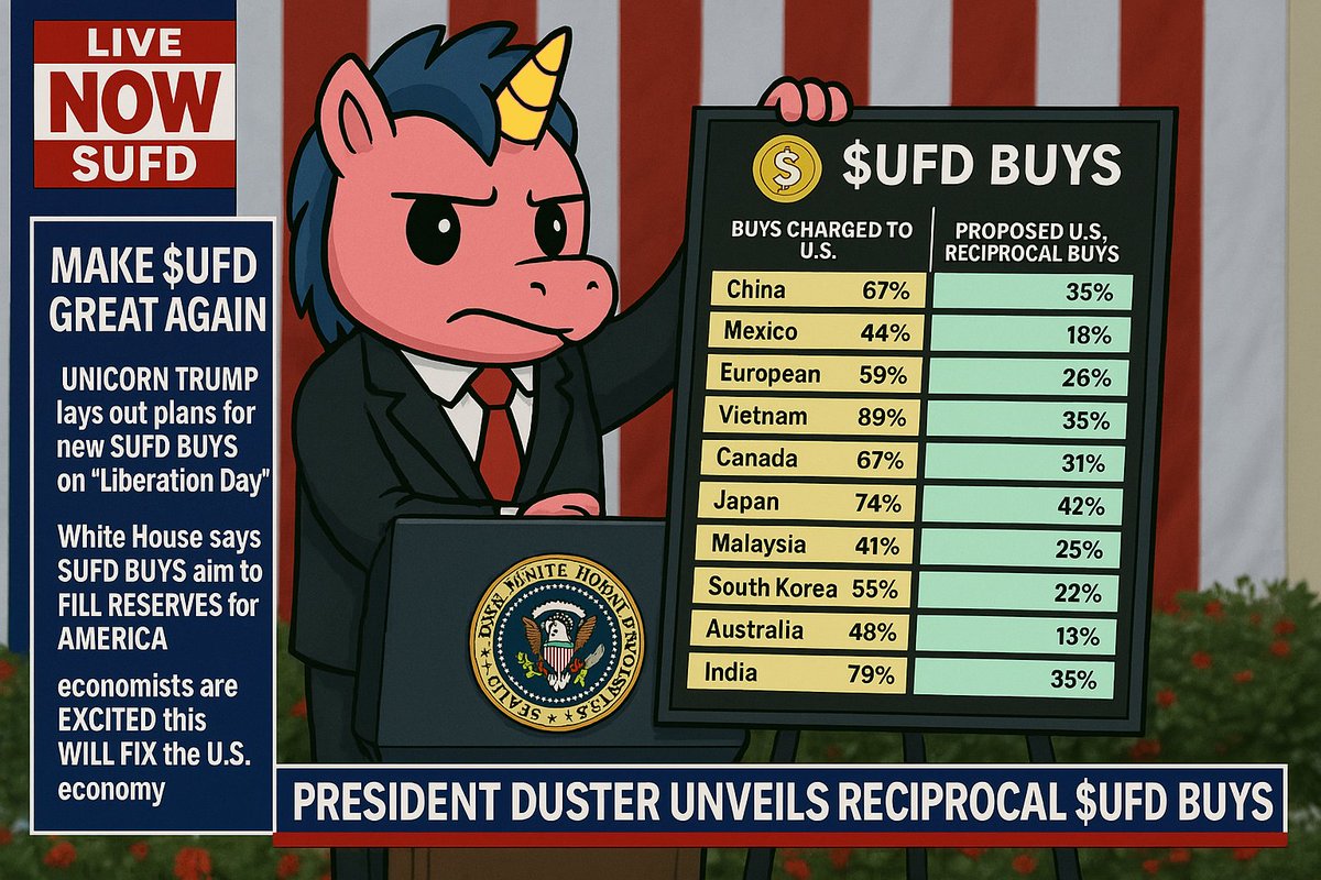 🚨BREAKING NEWS🚨

PRESIDENT TRUMP ANOUNCES PLANS TO MAKE THE US DOLLAR BACKED BY $UFD BY ADDING IT TO THE CRYPTO STRATEGIC RESERVE