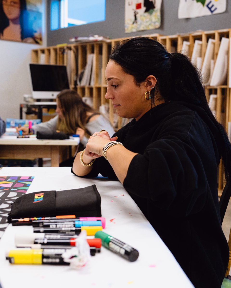 Student-athletes got creative during Intersession, teaming up with @uniballco &amp; @posca_usa to transform the Ascen-Den! 🎨✨ From vision to reality, they left their mark with bold designs and teamwork