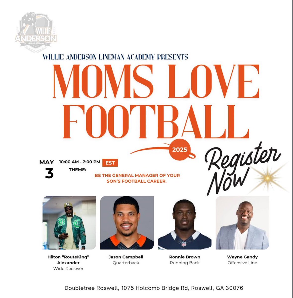 BigWillie7179's tweet image. Be the General manager of your son’s football career.
Join us May 3rd for conversations on all things FOOTBALL!!
$99 Early Bird Rate
Register Here: near.tl/sm/dG9N6UlaO