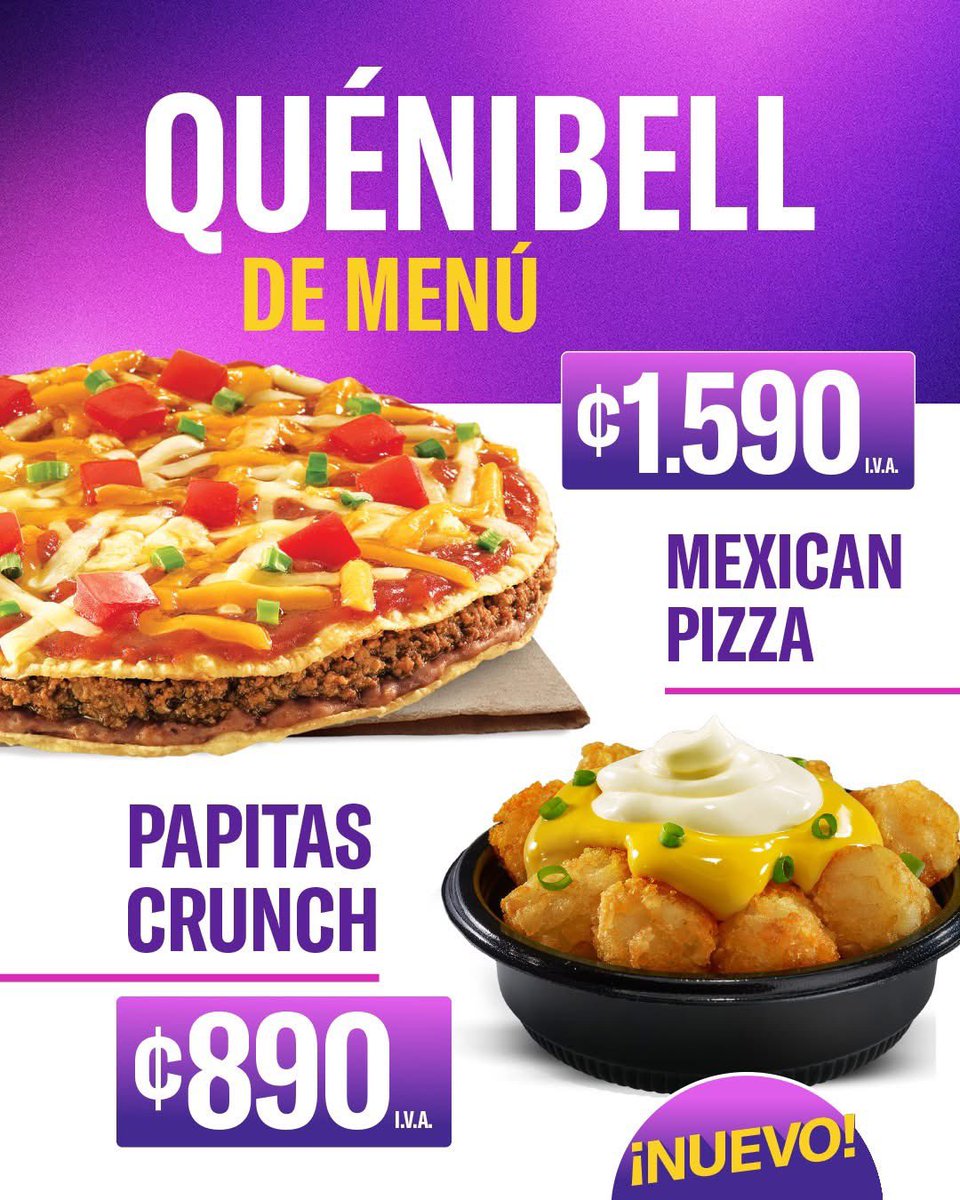 Ahora con la Mexican Pizza a ₡1.590 y las Papitas Crunch a ₡890 😮‍💨tu respuesta a todo va a ser QuéNiBeeeeeeeeeeeeeeeeeeeeell 🤯  q-r.to/TacoAPPCR