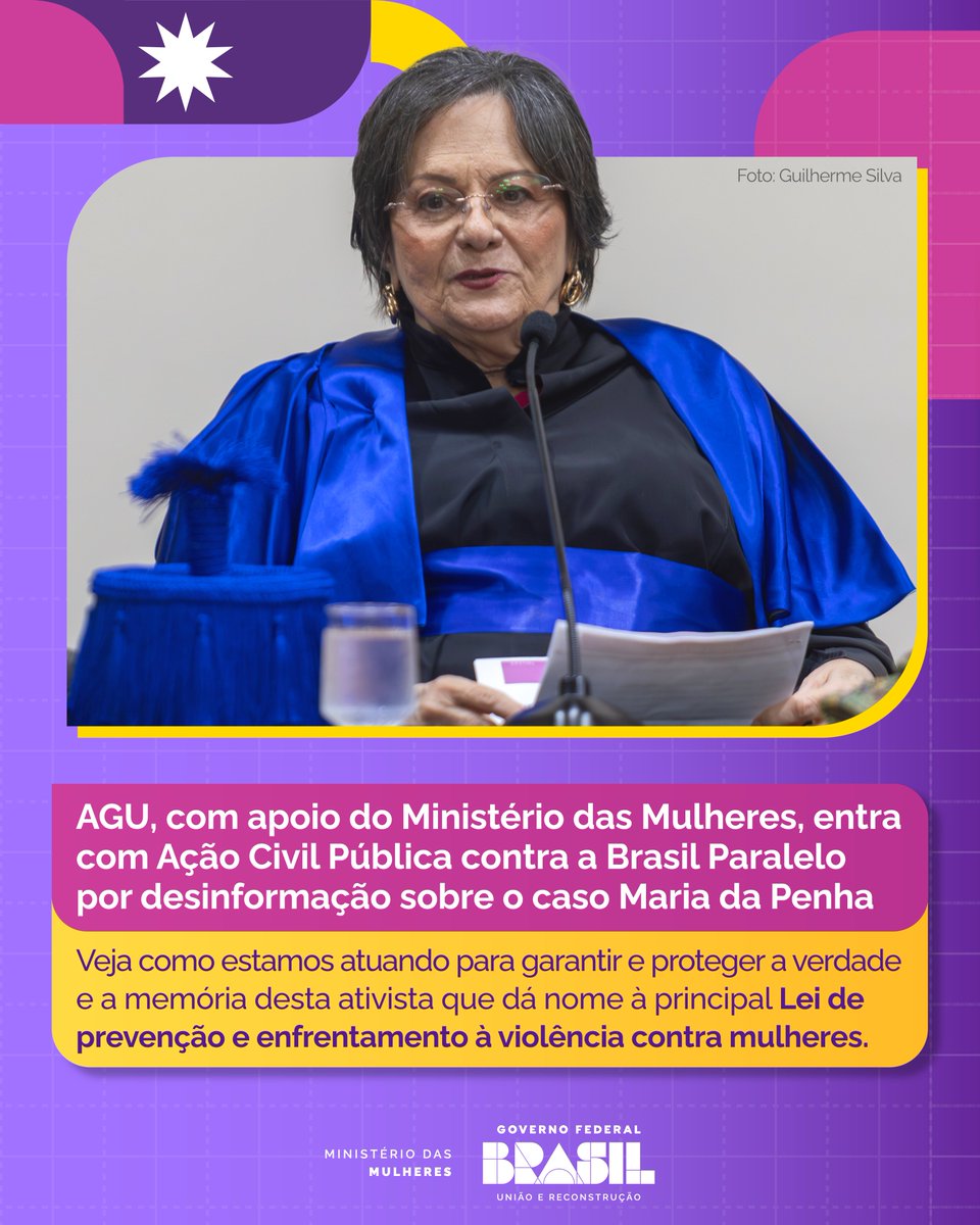 mindasmulheres's tweet image. O #MMulheres está atuando para garantir a verdade sobre o caso Maria da Penha e proteger os direitos das mulheres. 

Contribuímos com a @AdvocaciaGeral na Ação Civil Pública contra o Brasil Paralelo, que espalhou desinformação sobre este casos. #FeminicídioZero #MariaDaPenha