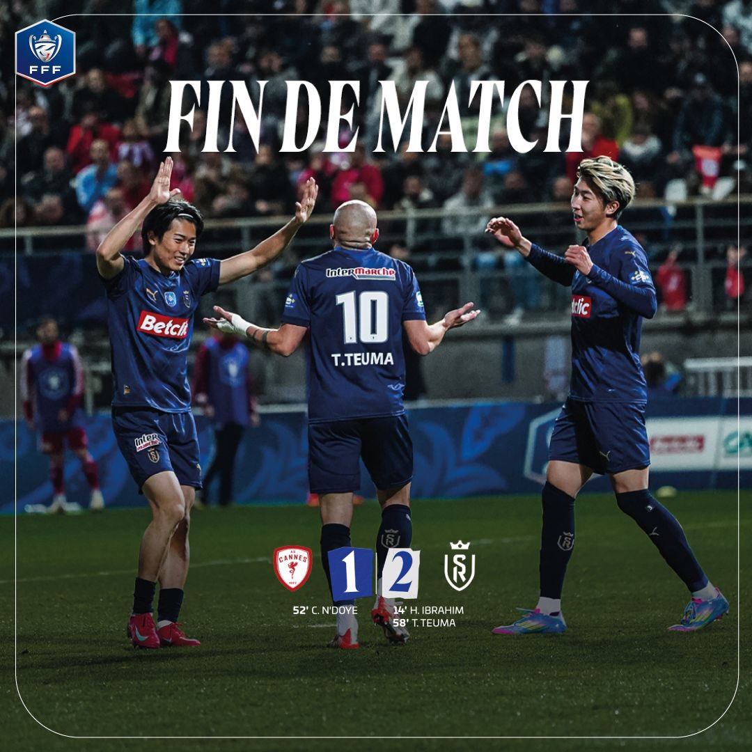 Stade de Reims (@stadedereims) on Twitter photo 🔚 90+5’ 1️⃣-2️⃣
🔥 𝗖’𝗘𝗦𝗧 𝗙𝗔𝗜𝗜𝗜𝗜𝗧 ! Le Stade de Reims est en finale de la <a href="/coupedefrance/">Coupe de France</a> !! 🏆
Bravo messieurs, quelle émotion ! 🔴⚪
#ASCSDR #CoupeDeFrance 🔚 90+5’ 1️⃣-2️⃣
🔥 𝗖’𝗘𝗦𝗧 𝗙𝗔𝗜𝗜𝗜𝗜𝗧 ! Le Stade de Reims est en finale de la <a href="/coupedefrance/">Coupe de France</a> !! 🏆
Bravo messieurs, quelle émotion ! 🔴⚪
#ASCSDR #CoupeDeFrance
