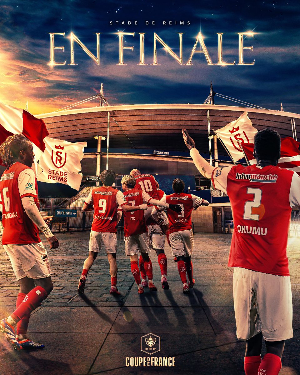 coupedefranceCA's tweet image. 𝟒𝟖 𝐚𝐧𝐬 𝐩𝐥𝐮𝐬 𝐭𝐚𝐫𝐝, le @StadeDeReims retrouve le chemin d’une 𝐅𝐈𝐍𝐀𝐋𝐄 de #CoupeDeFrance 🏆🔥

Les Rémois l’emportent 2-1 face à Cannes et affronteront donc le PSG le 24 mai prochain 💪

#ASCSDR