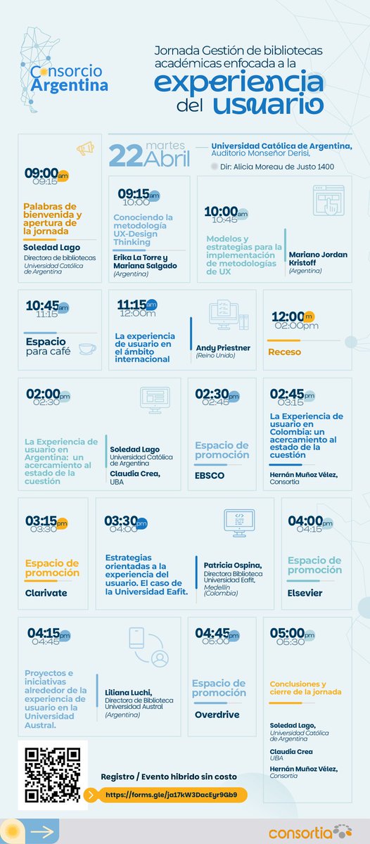 🔎 ¿Cómo aplicar metodologías UX en bibliotecas? 📚

✨El 22 de abril, expertos de Argentina, Colombia y Reino Unido compartirán estrategias clave en la Universidad Católica de Argentina.

🔗 Inscríbete: forms.gle/erzWo8vgrhpmv4…

#UserExperience #BibliotecasInnovadoras