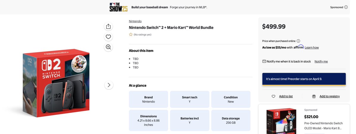 LeBlorstOfTimes's tweet photo. And here's the Mario Kart Switch 2 Bundle: 

https://t.co/fLNckjaO32

⏰ 3:56 #ad https://t.co/RCePW5YzlP
