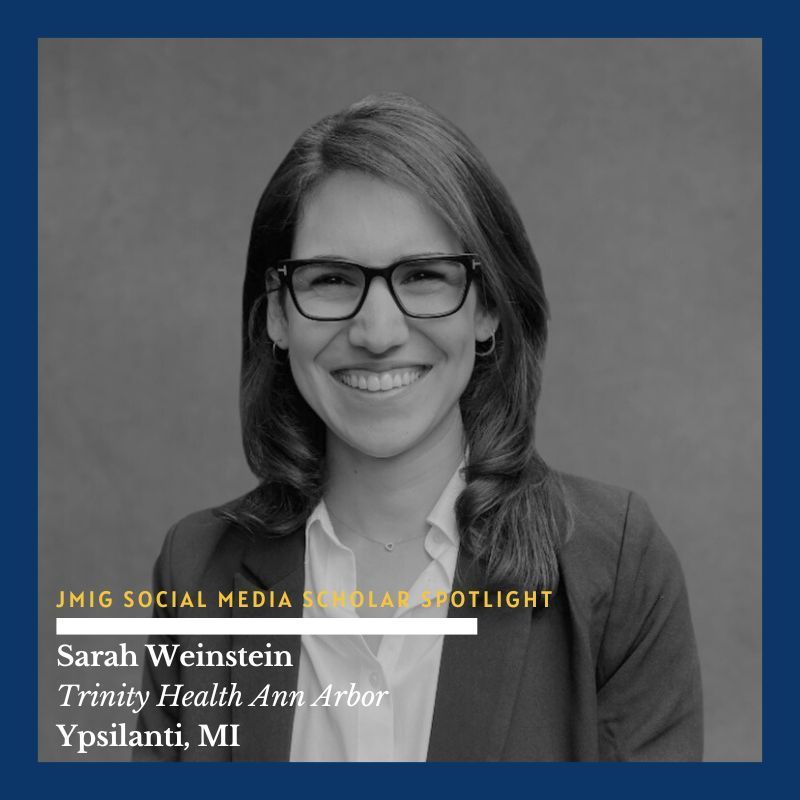 JMIG (@aagljmig) on Twitter photo JMIG Social Media Scholars Spotlight <a href="/S_WeinsteinMD/">Sarah Weinstein</a> 2023 Cohort 
⏰current PGY-3 <a href="/TrinityHealthMI/">Trinity Health MI</a> ❤️passionate about reproductive health care & providing equitable care for all🎯interested in MIS & Gyn Onc💭social media is a great way to educate & promote evidence-based medicine JMIG Social Media Scholars Spotlight <a href="/S_WeinsteinMD/">Sarah Weinstein</a> 2023 Cohort 
⏰current PGY-3 <a href="/TrinityHealthMI/">Trinity Health MI</a> ❤️passionate about reproductive health care & providing equitable care for all🎯interested in MIS & Gyn Onc💭social media is a great way to educate & promote evidence-based medicine