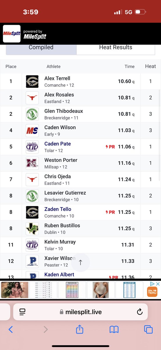 Let’s goooo! <a href="/alex_terrell5/">Kendall Alex Terrell</a> <a href="/McMURRYFOOTBALL/">McMURRY FOOTBALL</a> commit ran a 10.6 today!! <a href="/ComancheTXTr1be/">RollTribe</a> #RollTribe #TCB