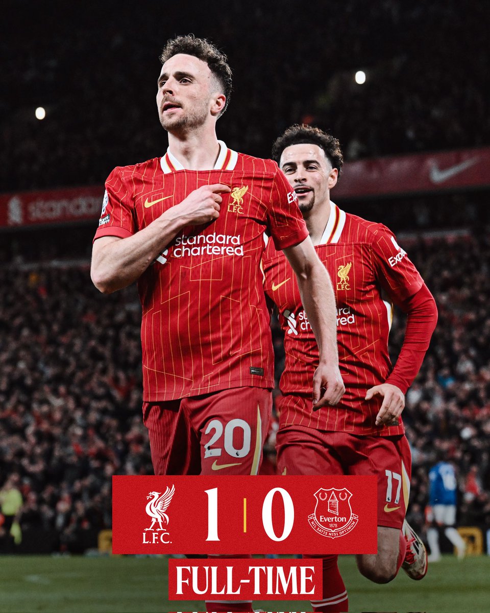 FT: Liverpool 1-0 Everton.

1 gol Diogo Jota bawa Liverpool raih kemenangan di Derby Merseyside ke 246.

Permainan keseluruhan Liverpool perlahan mulai membaik di pertandingan ini.