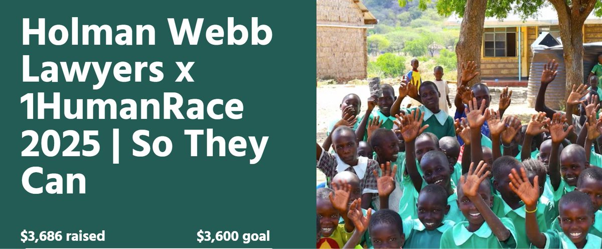 Over 31 action-packed days of running, walking, swimming, cycling and challenging ourselves out of our comfort zones, Holman Webb Lawyers completed So They Can’s 1HumanRace #60for60 challenge. We are thrilled to announce that we exceeded our fundraising goal!