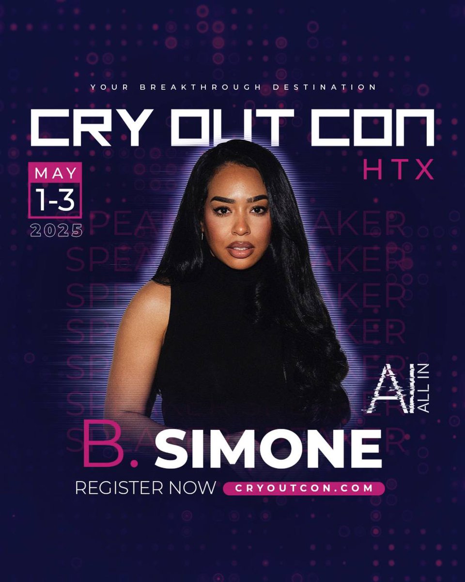 PastorKeion's tweet photo. Cry Out Con just got even better! 🎤🔥 Meet speaker + host @TheBSimone, bringing her bold faith + energy to the main stage + After Hours Show! Don’t miss her convo w/ @iamshaunie at “Rooted & Rising.”
We’re days away—get your tix now at https://t.co/osm04NxciV!
#CryOutCon #AllIn https://t.co/13aPLp8I4P