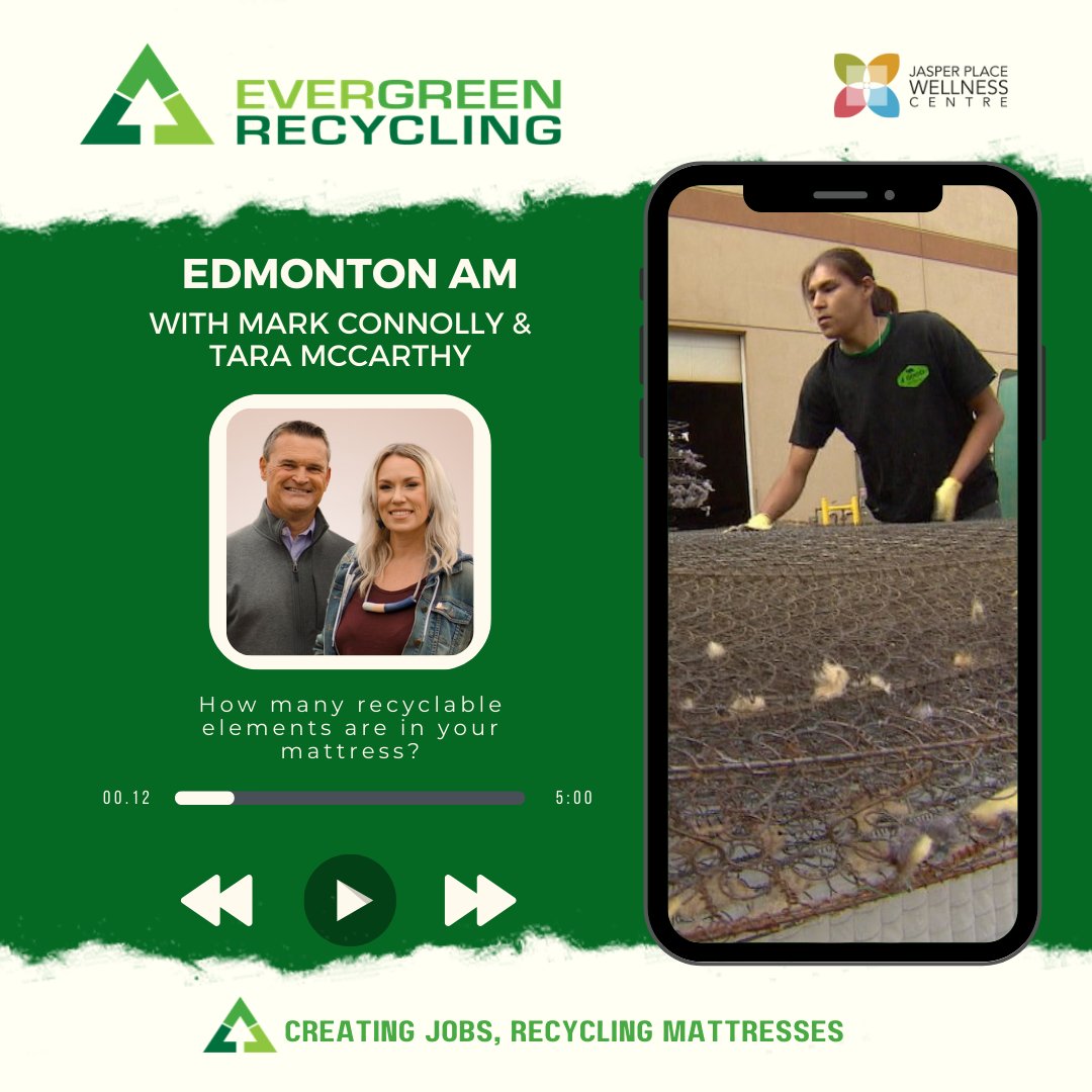 JASPER PLACE WELLNESS CENTRE (@jpwcyeg) on Twitter photo Ever wonder what happens to discarded mattresses in Edmonton?
Josh from JPWC’s Evergreen Recycling shared the story on <a href="/CBCEdmonton/">CBC Edmonton</a>!
Learn how we’re creating low-barrier jobs and giving new life to old materials.
cbc.ca/listen/live-ra… Ever wonder what happens to discarded mattresses in Edmonton?
Josh from JPWC’s Evergreen Recycling shared the story on <a href="/CBCEdmonton/">CBC Edmonton</a>!
Learn how we’re creating low-barrier jobs and giving new life to old materials.
cbc.ca/listen/live-ra…