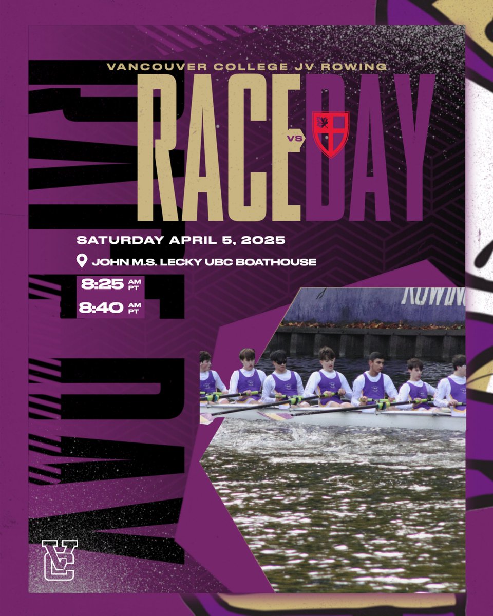 Vancouver College Athletics (@vcirishsports) on Twitter photo 2025 VC-SAINTS BOATRACE: Juniors
๐
Sat April 5th
๐John M.S. Lecky UBC Boathouse
Race Schedule:
๐ 8:20 AM โ Alumni Race
๐ 8:25 AM โ Junior 4x+
๐ 8:30 AM โ Senior 4+
๐ 8:40 AM โ Junior 8+
๐ 9:00 AM โ Senior 8+
LET'S GO IRISH!!!
<a href="/VanCollegeNews/">Vancouver College</a> <a href="/VCAlumni/">VC Alumni Association</a> <a href="/ATHLETICSaints/">St. George's Athletics</a> 2025 VC-SAINTS BOATRACE: Juniors
๐
Sat April 5th
๐John M.S. Lecky UBC Boathouse
Race Schedule:
๐ 8:20 AM โ Alumni Race
๐ 8:25 AM โ Junior 4x+
๐ 8:30 AM โ Senior 4+
๐ 8:40 AM โ Junior 8+
๐ 9:00 AM โ Senior 8+
LET'S GO IRISH!!!
<a href="/VanCollegeNews/">Vancouver College</a> <a href="/VCAlumni/">VC Alumni Association</a> <a href="/ATHLETICSaints/">St. George's Athletics</a>
